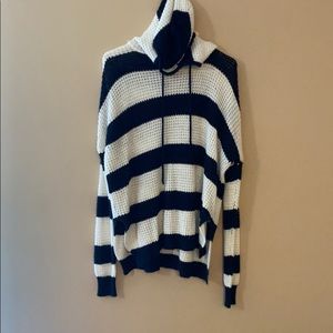 Stripped loose hoodie